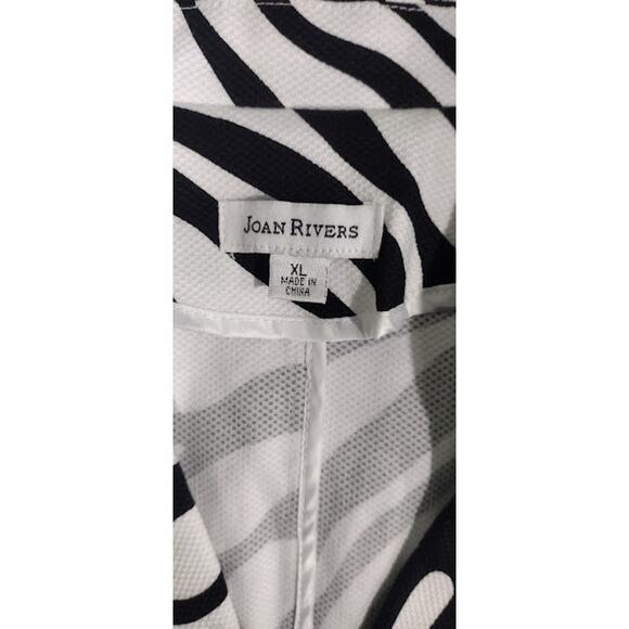 Joan Rivers Zebra Stripe Unlined Jacket with Pockets, Blk/Wht, Sz XL - Picture 6 of 7
